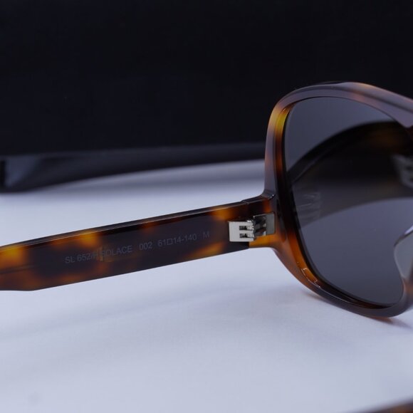 Saint Laurent SL652/F SOLACE 002 Aviator Sunglasses - Havana/Black - Picture 7 of 9